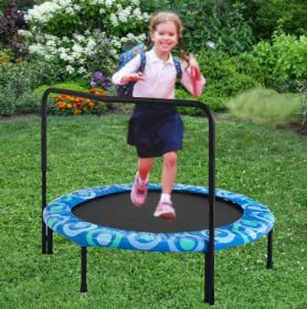 XTP002 Assembled Children's Trampoline Happy Expression Outdoor And Indoor For Kids Age 3 - 7 (Option: Blue)