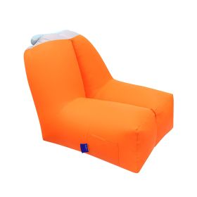 Inflatable Lounger Air Sofa Chair Couch w/ Portable Organizing Bag Waterproof Anti-Leaking for Backyard Lakeside Beach Traveling Camping Picnics (Color: Orange, size: One Size)